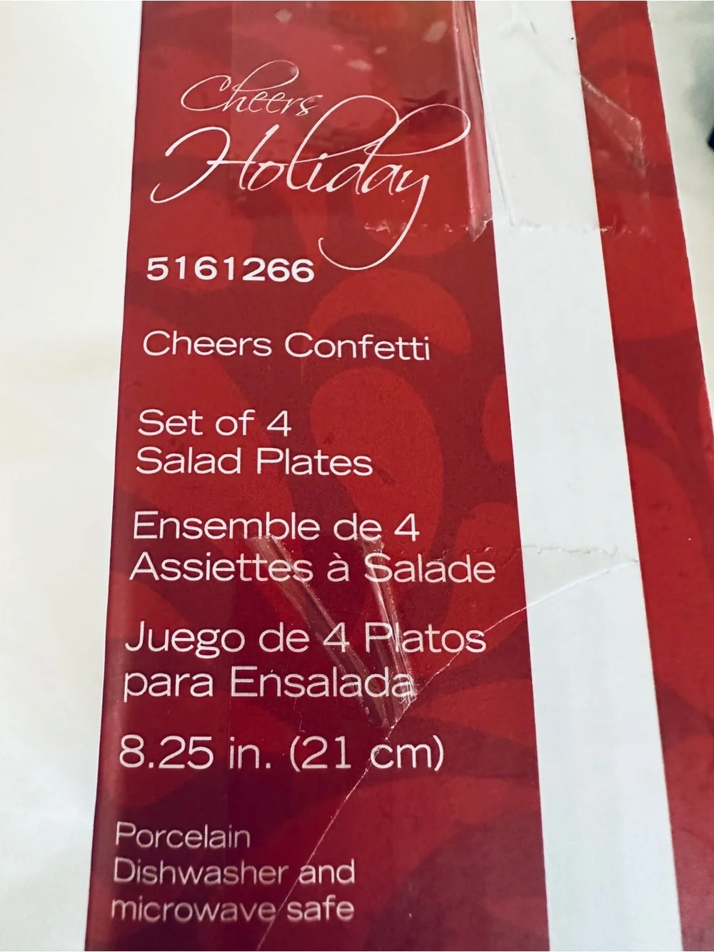 Mikasa “Cheers Holiday” Confetti Salad Plates Set of 4  - NWOT Original Box